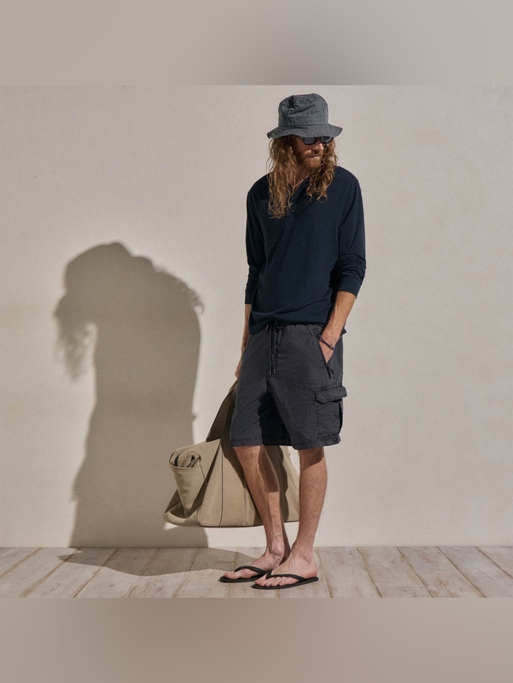 James perse parachute poplin cargo shorts charcoal 4/xl preppy classic chic $325